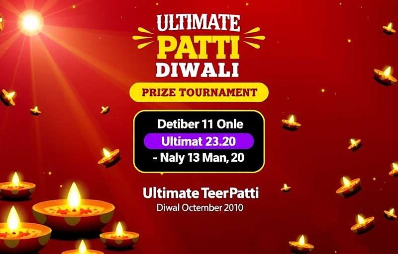 Ultimate Teen Patti Diwali Tournament Ultimate Teen Patti Diwali tournament poster with prize information