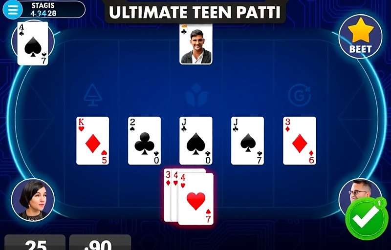How to Play Ultimate Teen Patti Ultimate Teen Patti gameplay showing cards and betting options